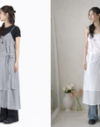 Robe mi-longue bleu de gris fluide