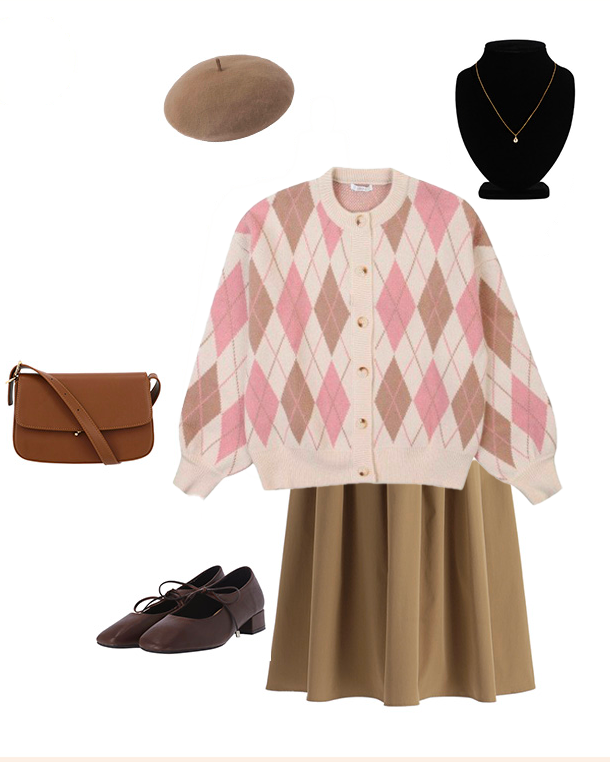 Gilet Losanges - Rose
