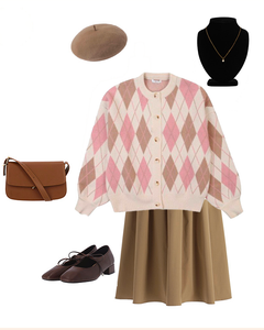 Gilet Losanges - Rose