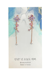 Luminous Purple Flower - Argent, Golden Rose