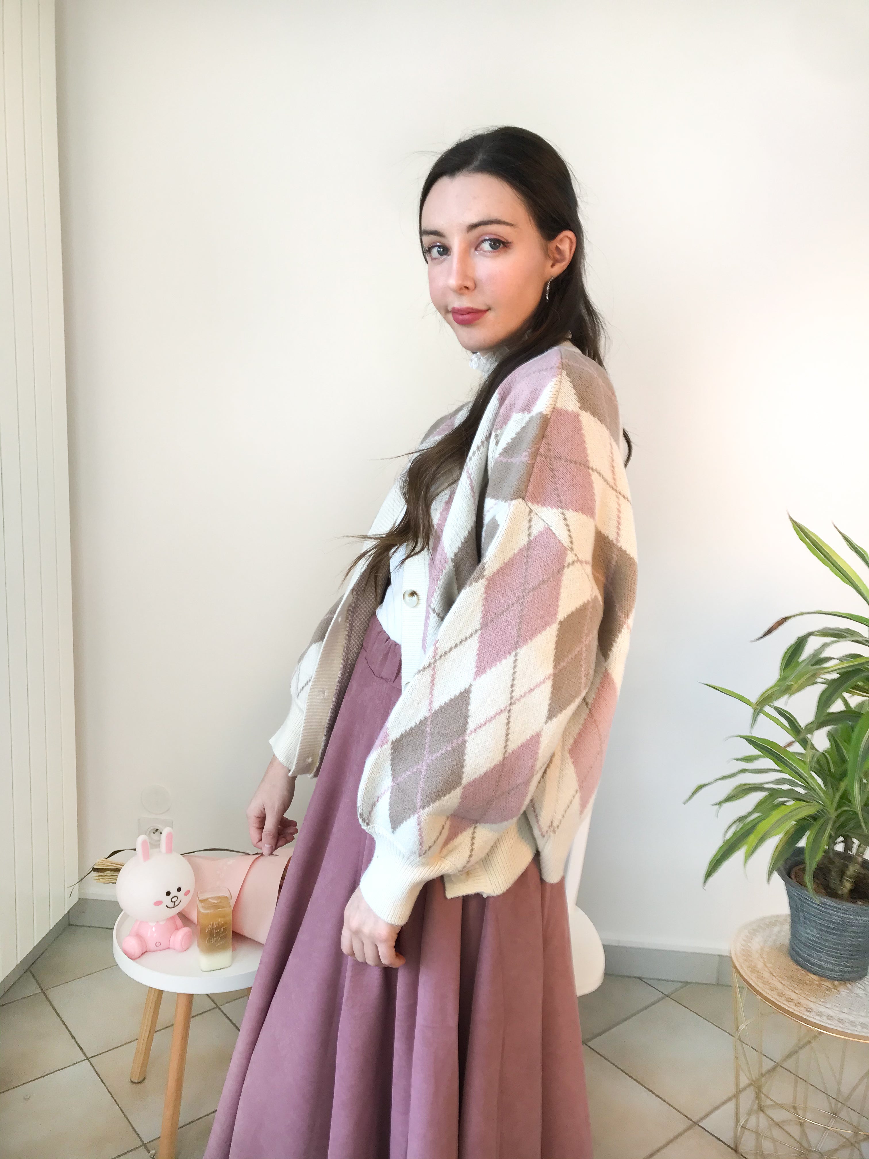 Gilet Losanges - Rose