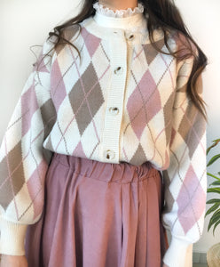 Gilet Losanges - Rose