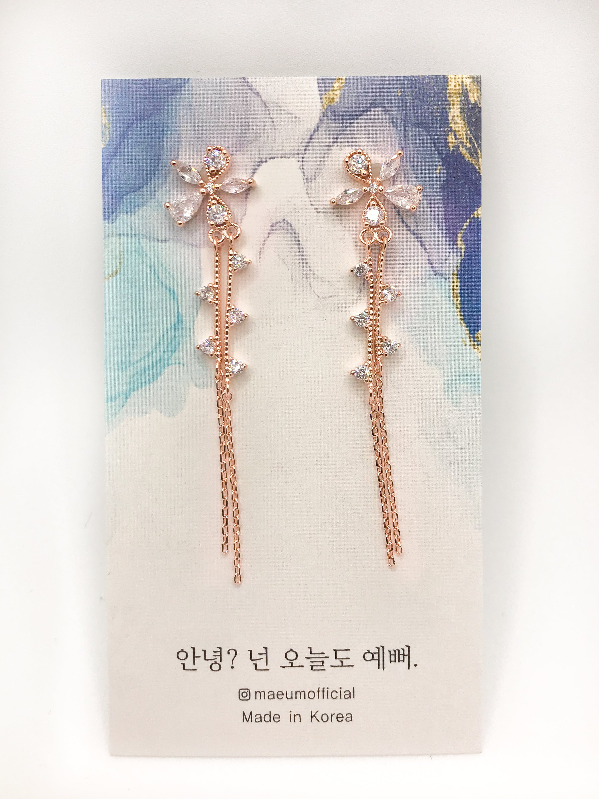 Swooping Flower Jewel - Argent, Golden Rose